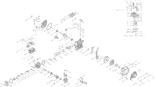 Engine / 161-Ju 123cc Engine / 161-Ju General Assembly Diagram and Parts List for 31A-2M1EB00 2022 Yard Machines Snow Blower